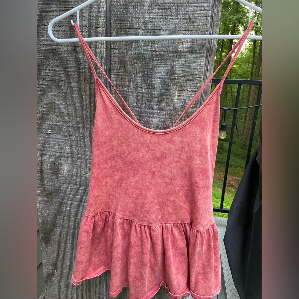 Free People We the Free Orange Peplum Tank